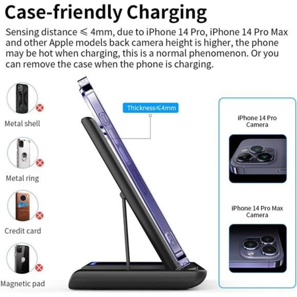 Wireless Charger 3 in 1 Wireless Charger Station for Apple iPhone - Picture 5 of 6